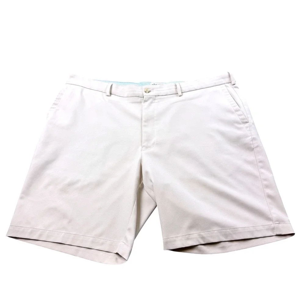 Peter Millar Men's‎ Golf Shorts Beige Performance Stretch Size 40 Flat Front